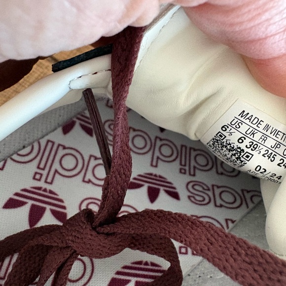 adidas Burgundy and White Samba Sneakers - Picture 5 of 5